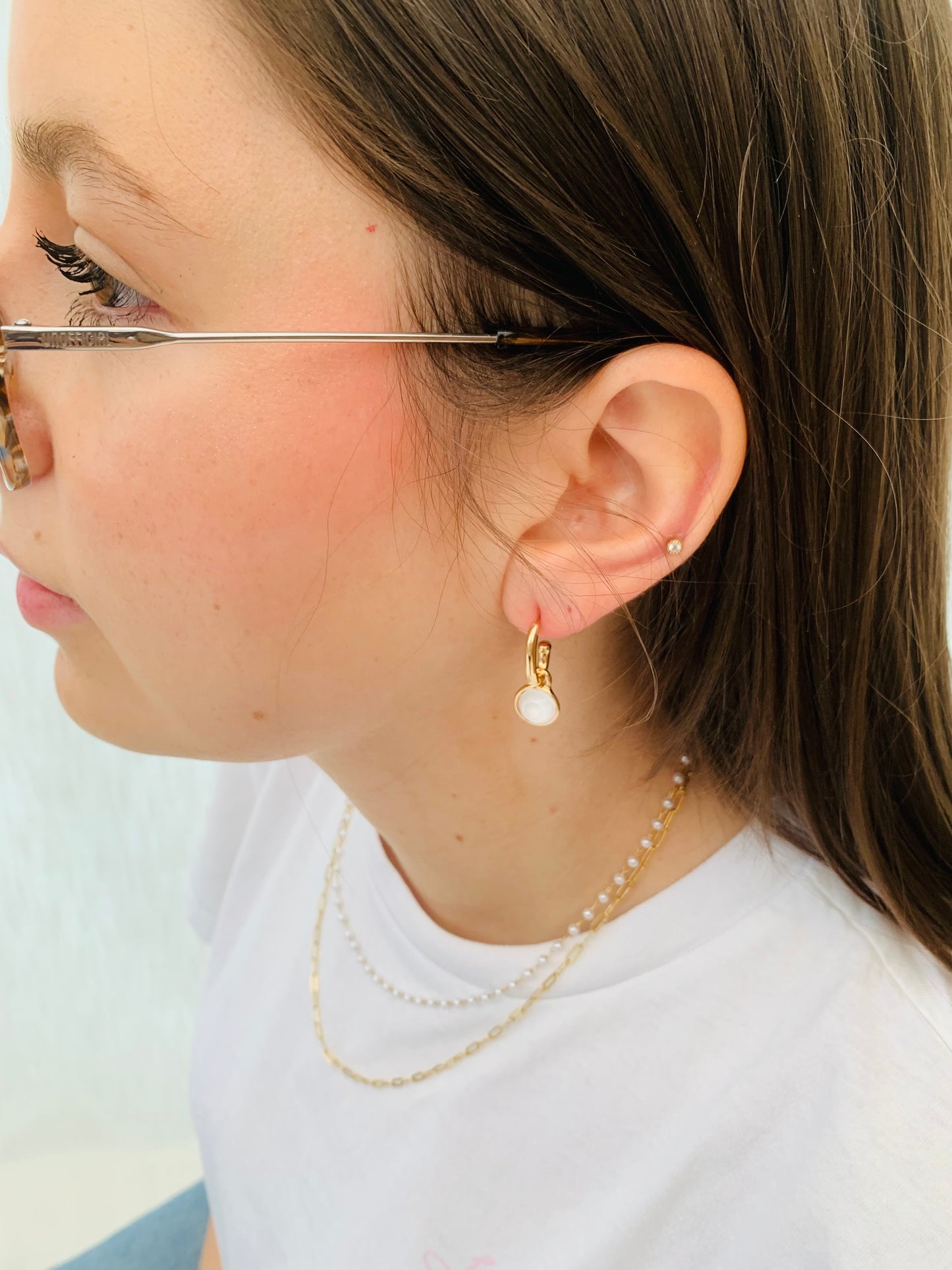 Oorbellen 'white spark'