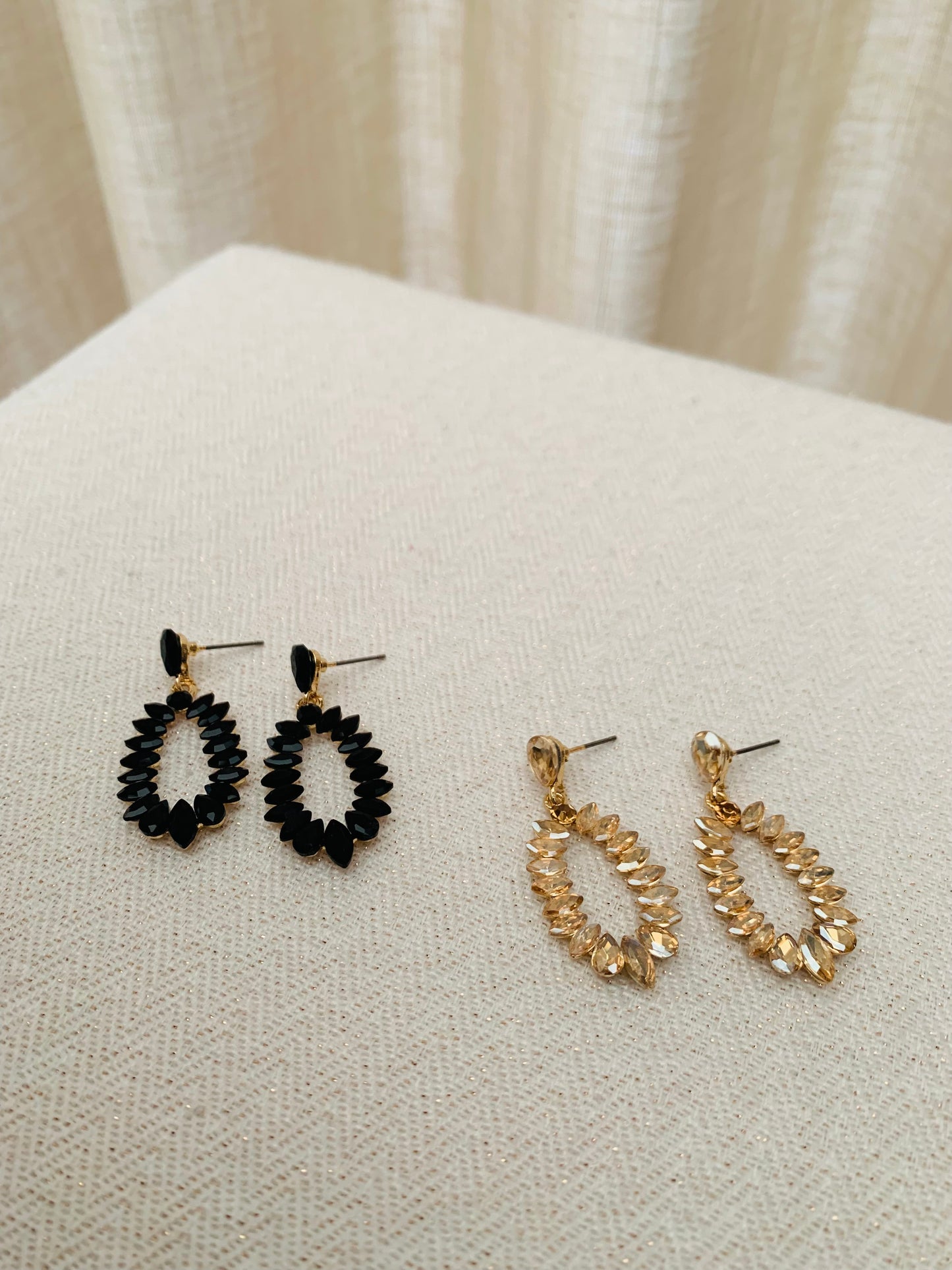 Oorbellen 'black sparkle'