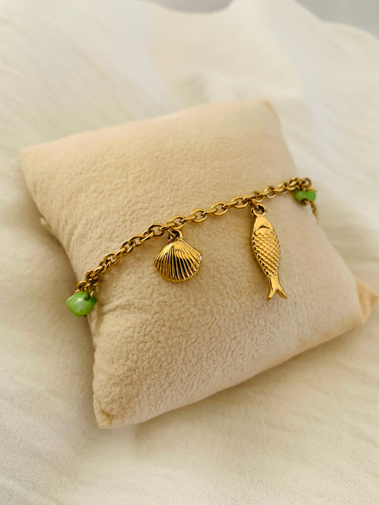 Bedelarmband ‘green keys’
