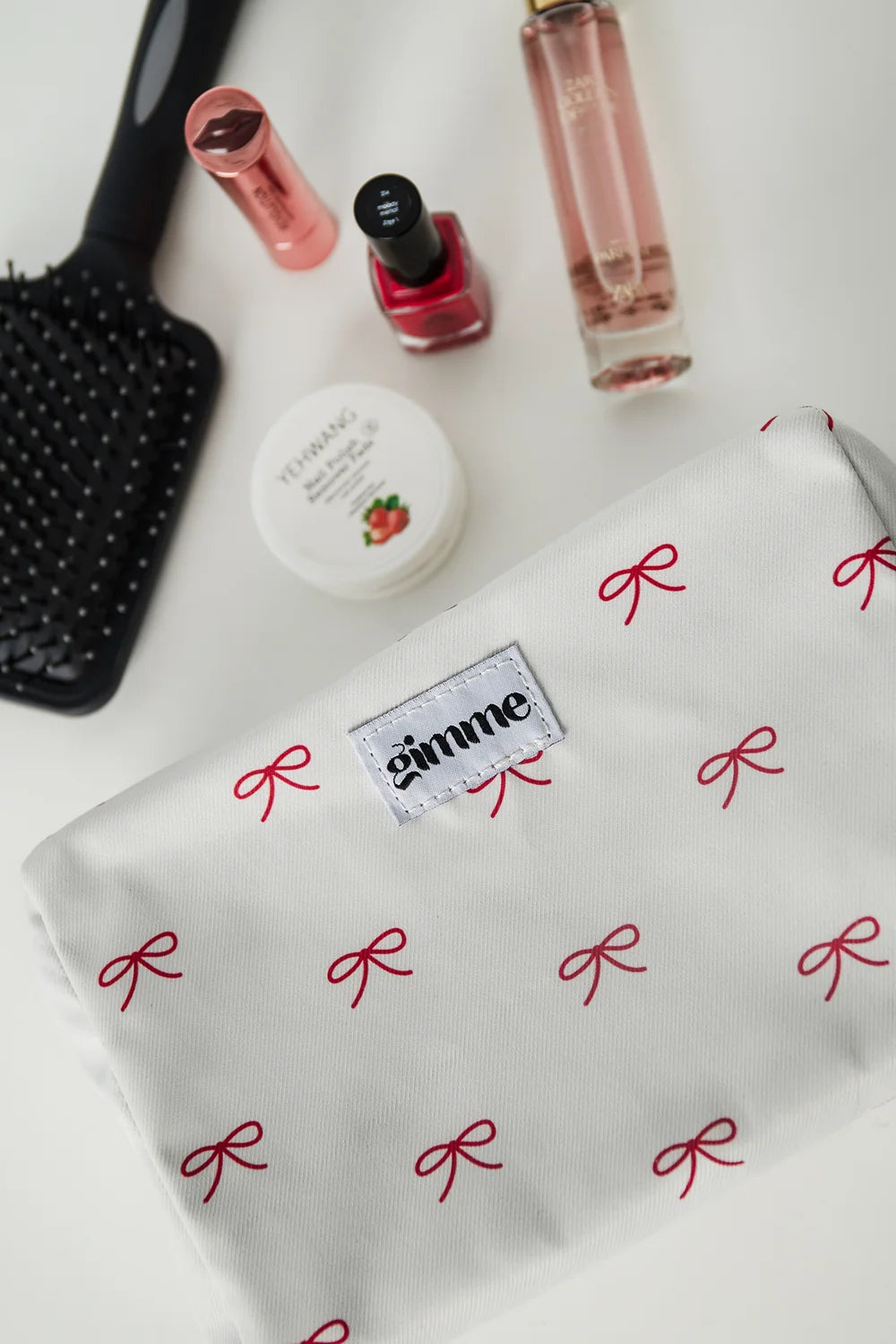 Make-up bag 'blush & bow'