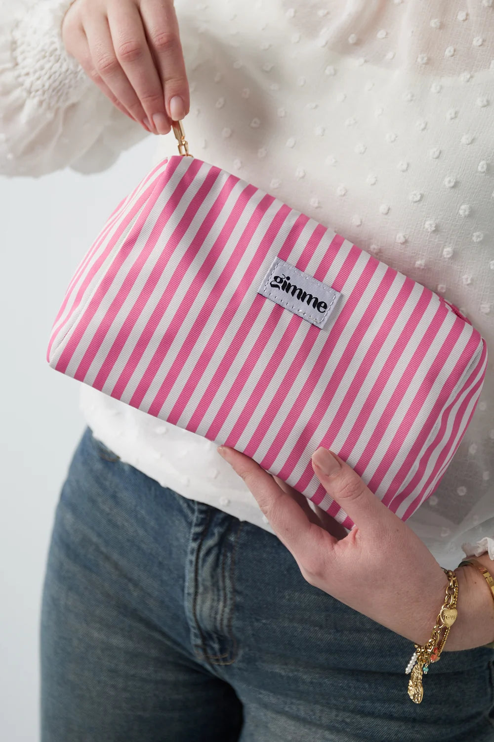Make-up bag 'pink stripe'